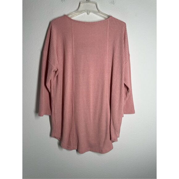 Weekend Suzanne Betro Women’s Bohemian Knit Pink Peach Sweater Size 1X - Picture 4 of 11